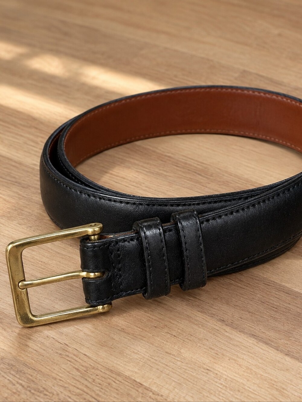Vintage Coach 5800 Black Leather Belt Solid Brass USA Size 36/90